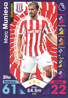 Marc Muniesa Stoke City 2016/17 Topps Match Attax #242